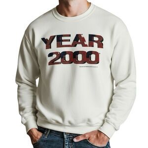 VINTAGE Y2K Year 2000 White Crewneck Sweatshirt Size Large